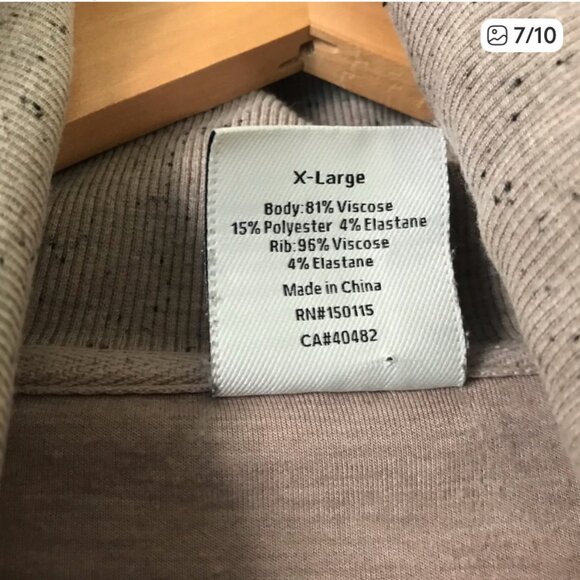 Varley Catherine DoubleSoft Half Zip Sweater | Taupe Marl Fleck | Size XL - Picture 4 of 7